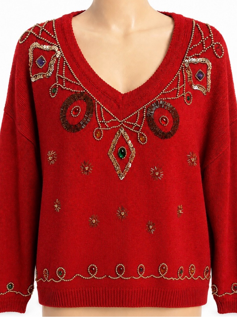 Joule Energy, VINTAGE 1980’s Embellished, Jeweled Sweater, Medium, Runs Full 🌹